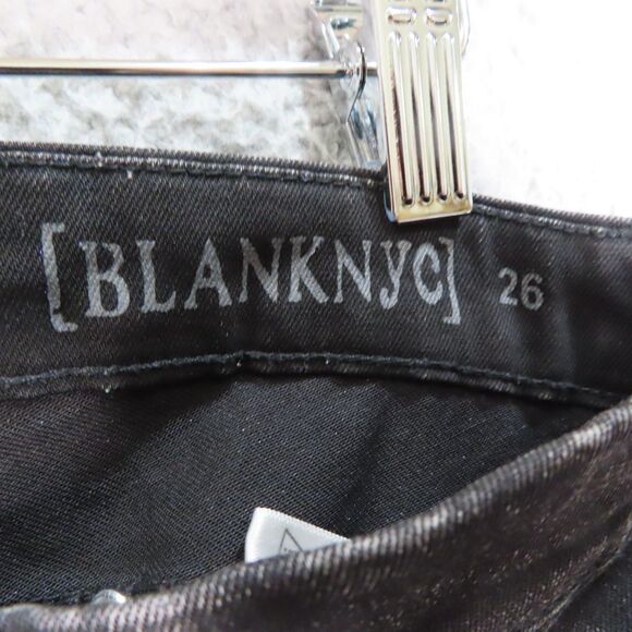 Blank NYC Jeans Women 26 Black Denim Classic Skinny Leg Mid Rise Stretch Studded - Picture 9 of 11